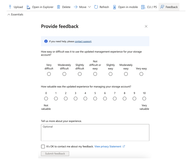 Example of how to add feedback collection points in a product interface. 