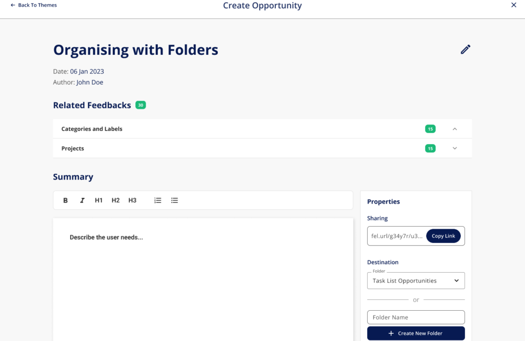 Opportunity creation